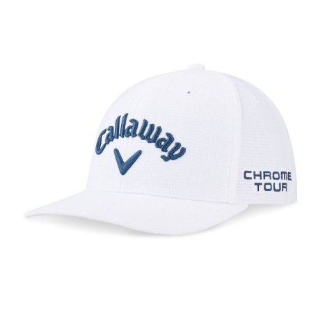 Callaway, Czapka golfowa Tour Performance Pro, (biało-granatowa, logo Chrome Tour, Elyte)