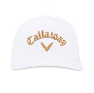 Callaway, Czapka golfowa Tour Performance Pro, (biało-złota, logo Chrome Tour, Elyte)
