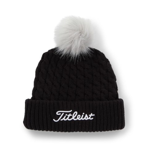 Titleist, czapka golfowa zimowa, Knit PomPom beanie (czarno-biała, damska)