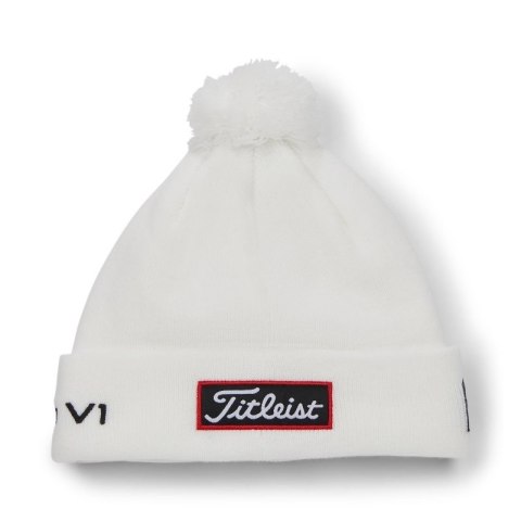 Titleist, czapka golfowa zimowa, Tour PomPom (biało-czarna) typ beanie
