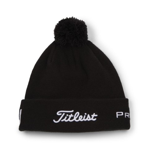 Titleist, czapka golfowa zimowa Tour PomPom beanie (czarno-biała) typ beanie Titleist, czapka golfowa zimowa Tour PomPom beanie (czarno-biała) typ beanie