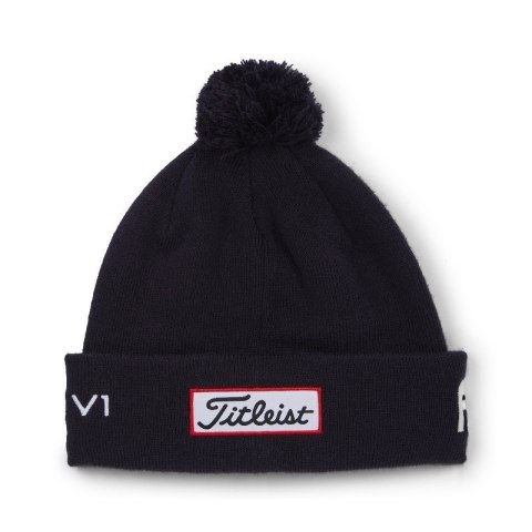 Titleist, czapka golfowa zimowa Tour PomPom beanie (granatowo-biała) typ beanie Titleist, czapka golfowa zimowa Tour PomPom beanie (granatowo-biała) typ beanie