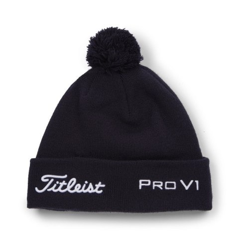 Titleist, czapka golfowa zimowa Tour PomPom beanie (granatowo-biała) typ beanie Titleist, czapka golfowa zimowa Tour PomPom beanie (granatowo-biała) typ beanie