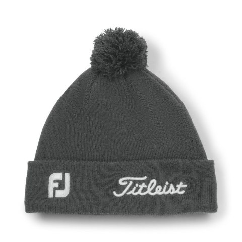 Czapka golfowa Titleist Tour PomPom beanie (zimowa, szaro-biała) typ beanie Czapka golfowa Titleist Tour PomPom beanie (zimowa, szaro-biała) typ beanie