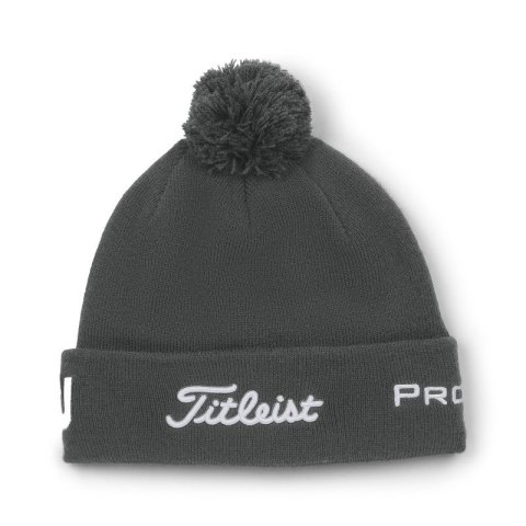 Czapka golfowa Titleist Tour PomPom beanie (zimowa, szaro-biała) typ beanie Czapka golfowa Titleist Tour PomPom beanie (zimowa, szaro-biała) typ beanie