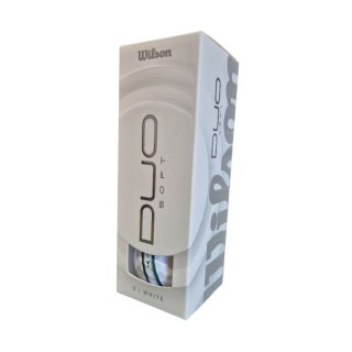 Wilson, Piłki golfowe Duo Soft, model 2025 (białe, 3 szt.) TRK360 z linią do puttowania zielono-srebrna