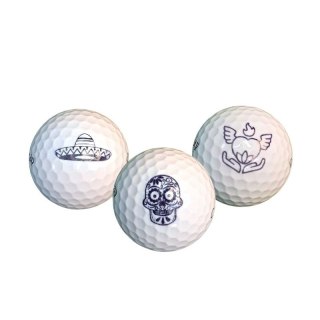 Piłki golfowe, zestaw upominkowy Dia de Muertos (3 piłki)