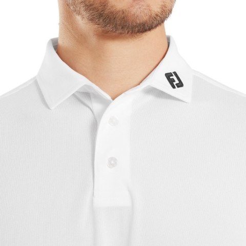 FootJoy, koszulka golfowa polo Stretch Pique Solid Athletic Fit, (męska, biała, rozm. XXL)