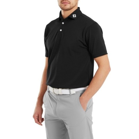 FootJoy, koszulka golfowa polo Stretch Pique Solid Athletic Fit, (męska, czarna, rozm. XL)