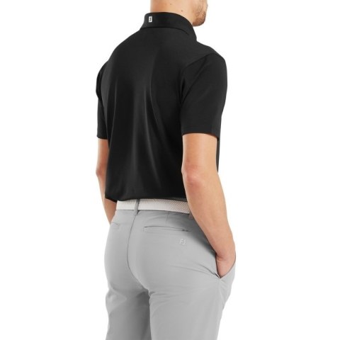 FootJoy, koszulka golfowa polo Stretch Pique Solid Athletic Fit, (męska, czarna, rozm. M)