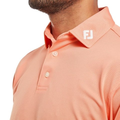 FootJoy, koszulka golfowa polo Stretch Pique Solid Athletic Fit, (męska, łososiowa, rozm. XL)