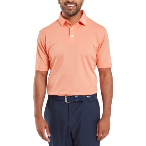 FootJoy, koszulka golfowa polo Stretch Pique Solid Athletic Fit, (męska, łososiowa, rozm. M)
