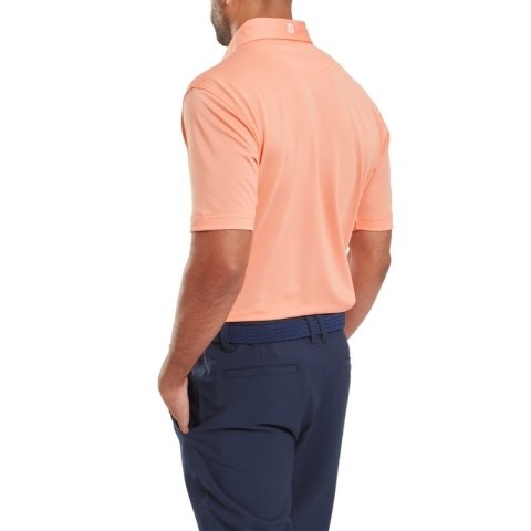 FootJoy, koszulka golfowa polo Stretch Pique Solid Athletic Fit, (męska, łososiowa, rozm. M)