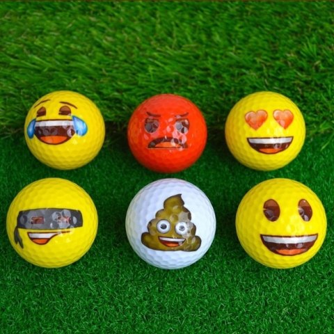 EMOJI, śmieszne piłki golfowe (6 sztuk)