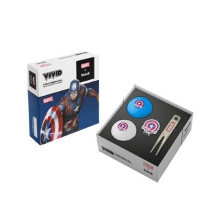 Volvik, Marvel piłki golfowe CAPITAN AMERICA, zestaw prezentowy