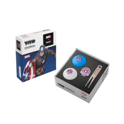 Volvik, Marvel piłki golfowe CAPITAN AMERICA, zestaw prezentowy
