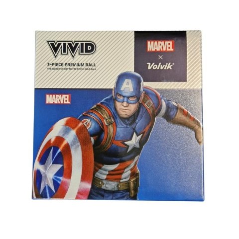 Volvik, Marvel piłki golfowe CAPITAN AMERICA, zestaw prezentowy