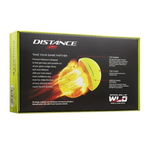 Pinnacle, piłki golfowe Distance, model 2025, kolor żółty, 15 szt.