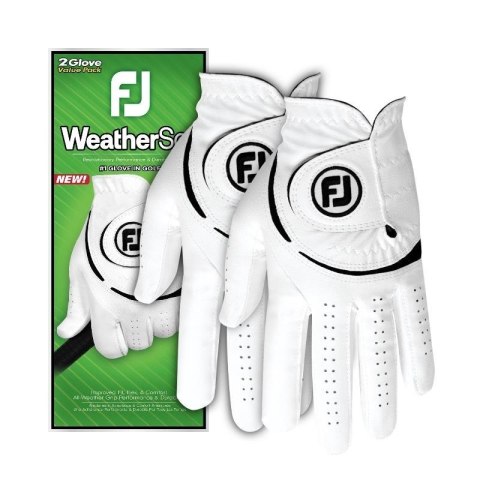 FootJoy, rękawica golfowa WeatherSof (2-pak), kolor biały, rozmiar S