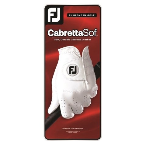 FootJoy, rękawica golfowa CabrettaSof, skóra cabretta, kolor biały, damska, rozm. M