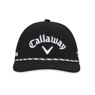 Callaway, czapka golfowa Tour Authentic Performance Rope, czarna, model 26, na bokach emblematy Quantum i Chrome Tour
