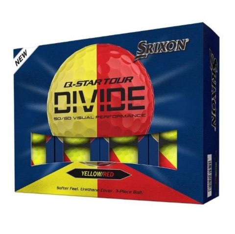 Srixon, piłki golfowe Q-STAR TOUR DIVIDE6, kolory zółto-czerwone, 12 szt