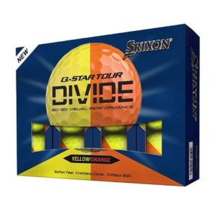 Srixon, piłki golfowe Q-STAR TOUR DIVIDE6, kolory zółto-pomarańczowe, 12 szt