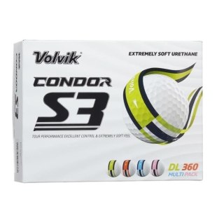 Volvik, piłki golfowe CONDOR S3, z paskiem 360, typ stripe, 12 szt.