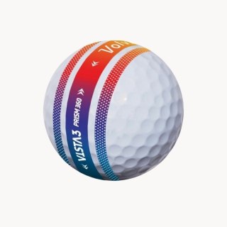 Volvik, piłki golfowe VISTA3 PRISM 360 z paskiem, typ stripe 360, 12 sztuk