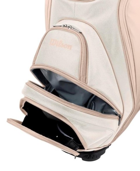 Wilson, torba golfowa Aurora (damska typ cartbag na wózek) bezowo-biała