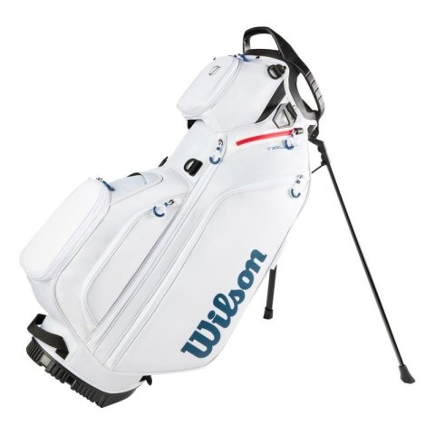 Wilson, torba golfowa TALUS 5, standbag do noszenia, biało-czerwono-niebieska