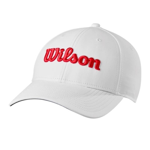 Wilson, czapka golfowa Pro Tour No Logo, kolor biały z czerwonym logo