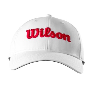 Wilson, czapka golfowa Pro Tour No Logo, kolor biały z czerwonym logo