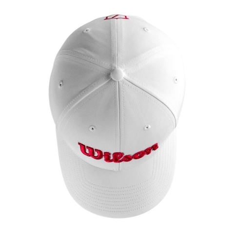 Wilson, czapka golfowa Pro Tour No Logo, kolor biały z czerwonym logo