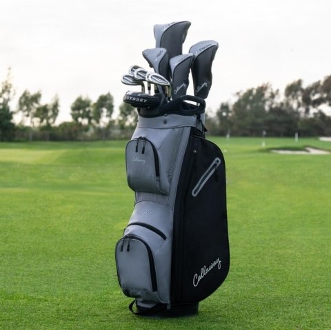 Callaway, zestaw kijów do golfa REVA 26, damski, 10 kijów z torbą cartbag kolor czarno-srebrny, grafit set