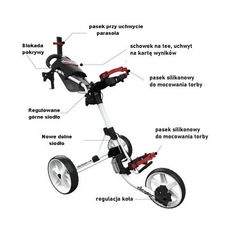 Clicgear, manualny wózek golfowy Model 4.0 (szary mat)