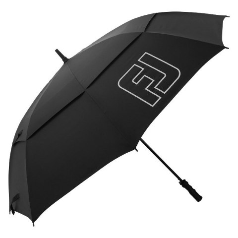 FootJoy, parasol golfowy FJ Double Canopy, czarno-biały z logo FJ, 68 cali do wózka golfowego