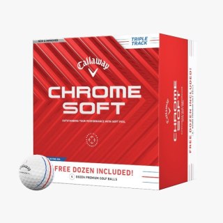 CALLAWAY, piłki golfowe CHROME SOFT 2024 (białe, TripleTrack, 36 szt plus 12 szt. za free)