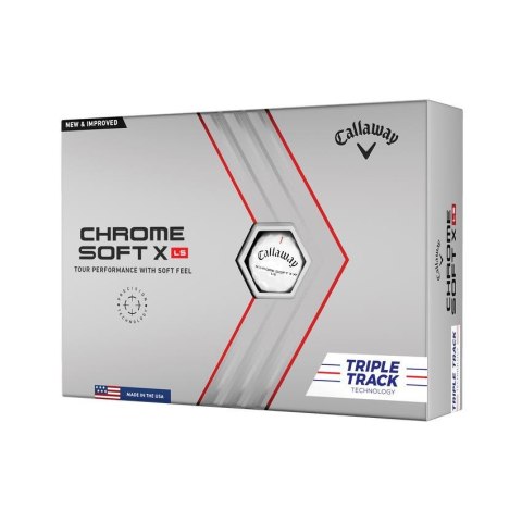 Callaway, piłki golfowe CHROME SOFT X LS Triple Track, 22 (białe, 12 szt.)