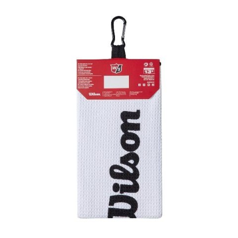 Wilson, ręcznik do kijów golfowych Tri Fold Golf Towel (mikorfirbra, biały, 52 x 40 cm)