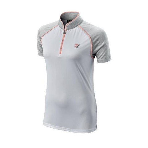 Wilson koszulka golfowa polo ZIPPED (damska, biało-brzoskwiniowa, rozm. S)