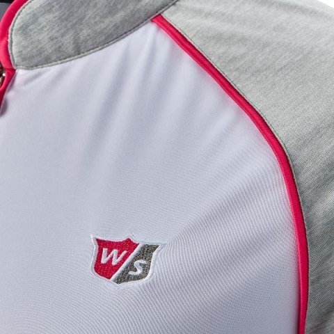 Wilson koszulka golfowa polo ZIPPED (damska, biało-brzoskwiniowa, rozm. S)