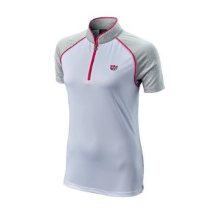 Wilson koszulka golfowa polo ZIPPED (damska, biało-różowa, rozm. L)