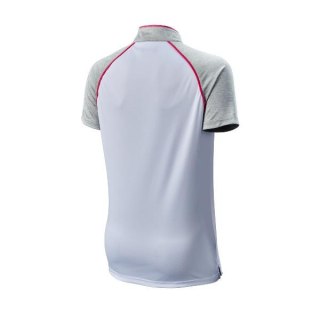 Wilson koszulka golfowa polo ZIPPED (damska, biało-różowa, rozm. L)