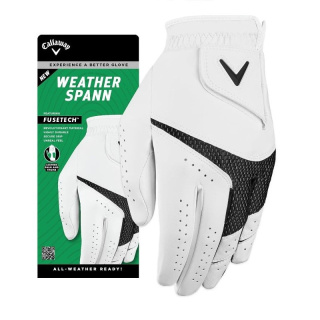 Callaway, rękawice golfowe Weather Spann (męskie, sztuczna skóra, biała, rozm. L)