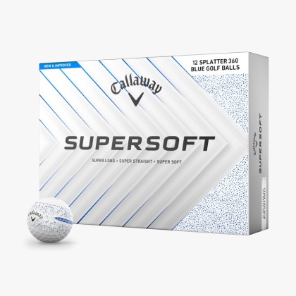 Callaway, piłki golfowe SUPERSOFT Splatter 360, model 2025 (biało-niebieskie, 12 szt)