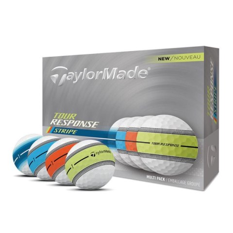 TaylorMade, piłki golfowe Tour Response Stripe Multi Color, mod.2025 (białe, 12 szt.)