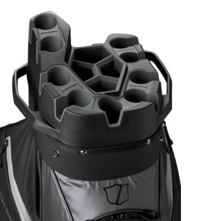 Wilson, torba golfowa nieprzemakalna I-Lock Dry 4, na wózek (cartbag), organizer na kije golfowe (szr-khaki-pomaran)
